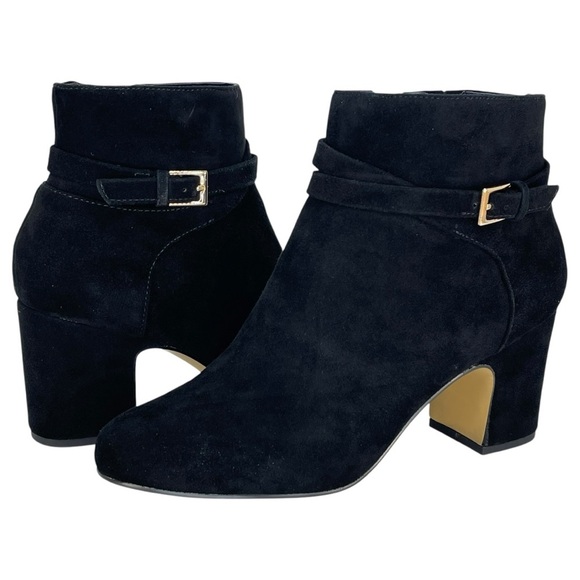 Bella Vita Arlette Black Suede Leather Womens Ankle Boots Size 8W - Picture 9 of 11